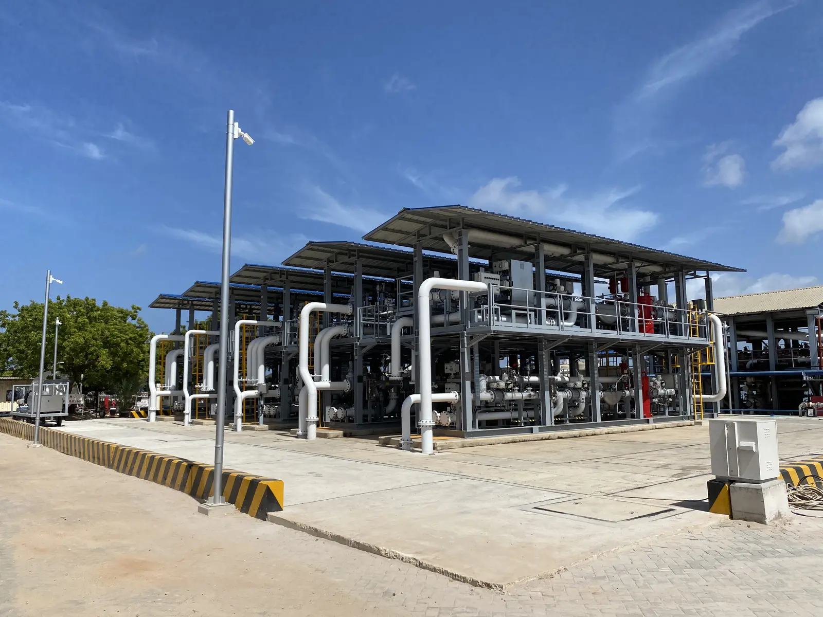 Large port flow metering station installed on site