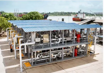 Covered petroleum-product metering skid