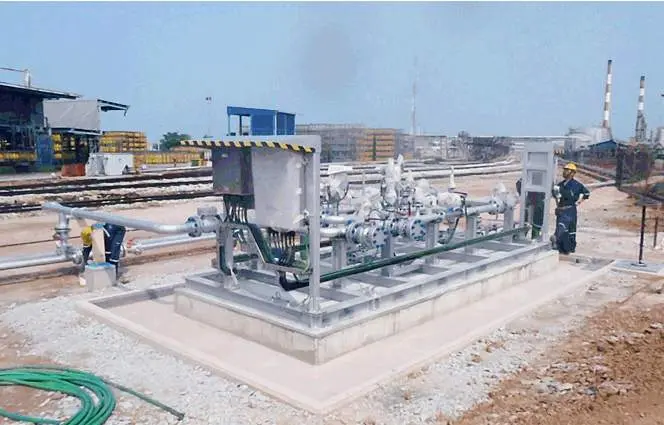 LPG custody-transfer metering skid installed on site