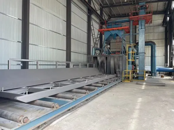 Through-feed shot blasting equipment