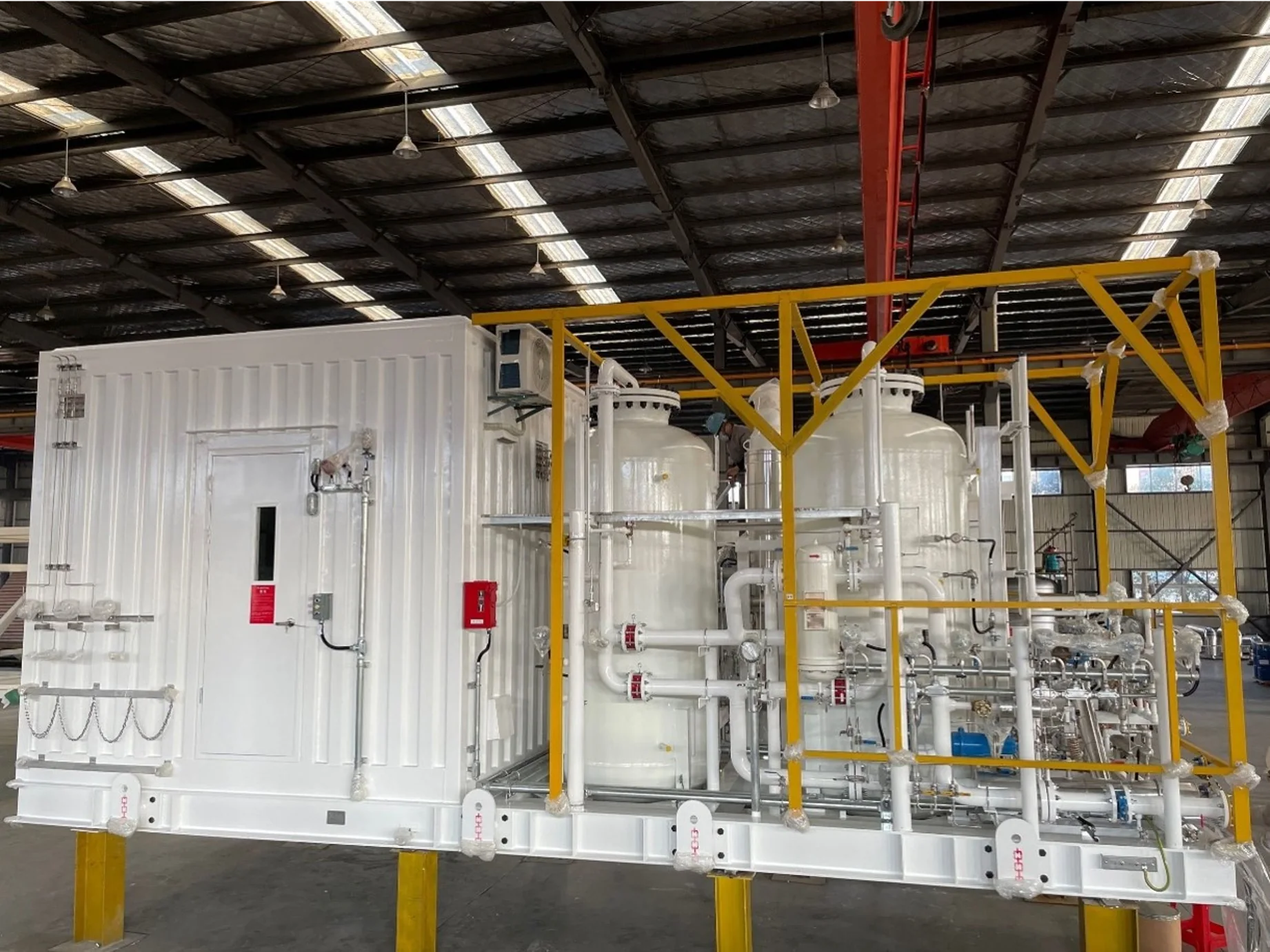 Integrated process module and enclosure under fabrication in a workshop