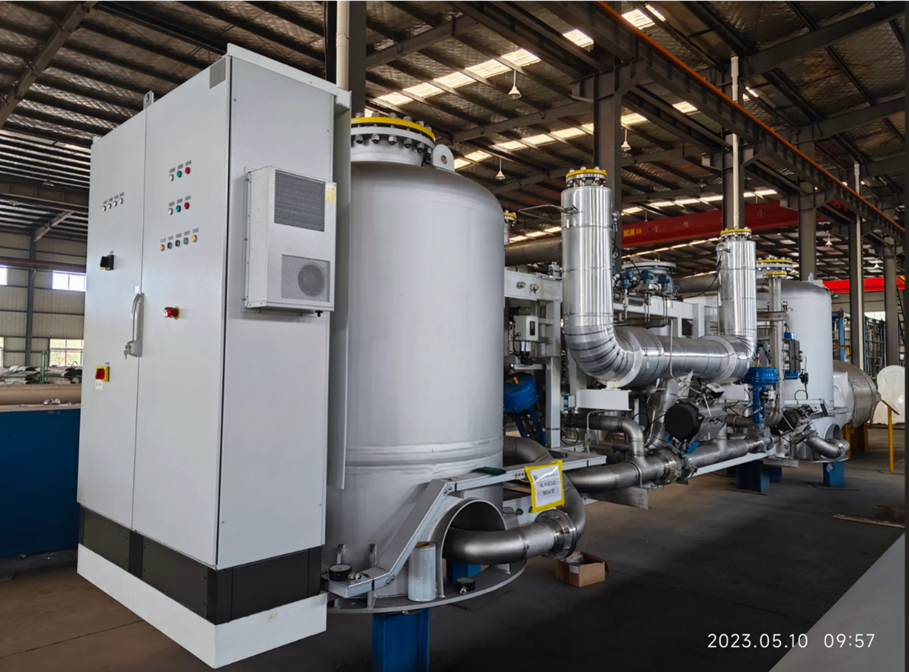 Packaged process equipment with local control panel