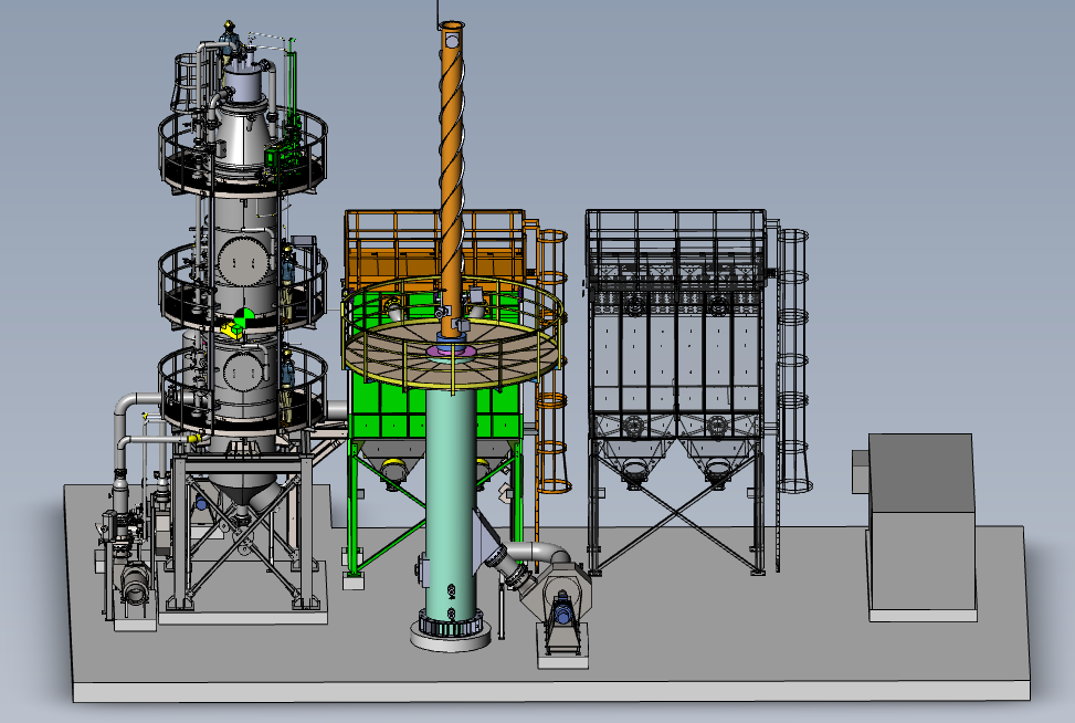 Three-dimensional elevation model of a thermal oxidizer system