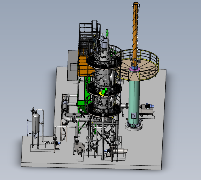 Three-dimensional plan view of a thermal oxidizer system