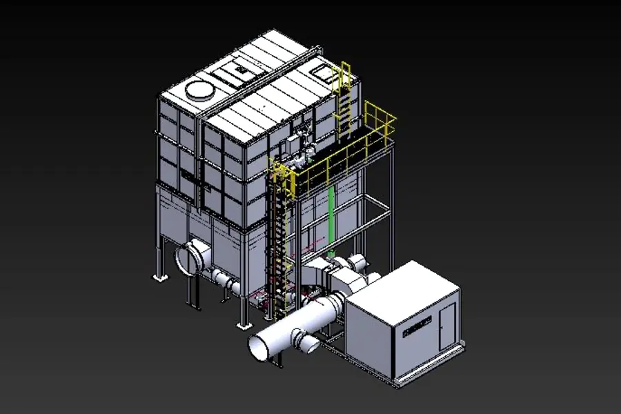 Animated equipment views of the RTO-VL modular rotary regenerative thermal oxidizer